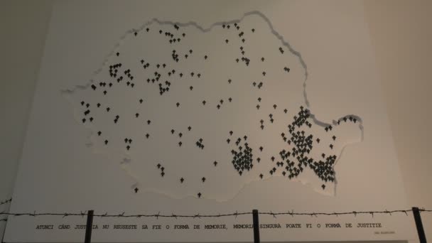 Mapa Romeno Dos Campos Comunistas — Vídeo de Stock