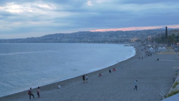 Costa Mar Mediterrâneo Nice — Vídeo de Stock