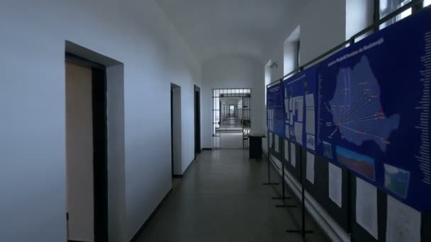 Tableros Información Vistos Sighet Memorial Museum — Vídeos de Stock