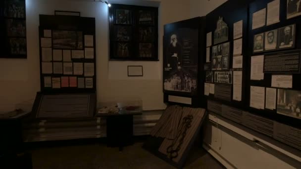 Комната Информацией Заключенных Мемориальном Музее — стоковое видео