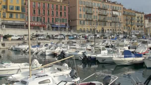 Barcos Ancorados Port Lympia Nice — Vídeo de Stock