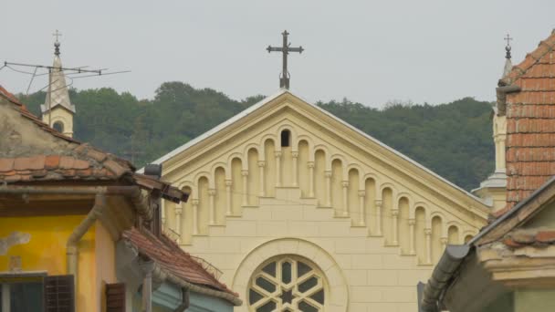 Katolik Kilisesi Nin Eski Binası — Stok video