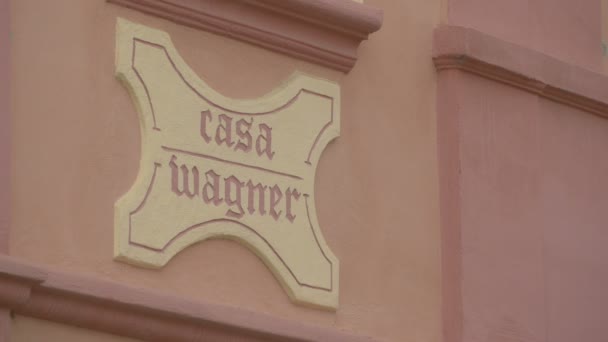 Zbliżenie Znaku Wagner House — Wideo stockowe