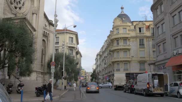 Vida Ciudad Una Calle Niza — Vídeos de Stock