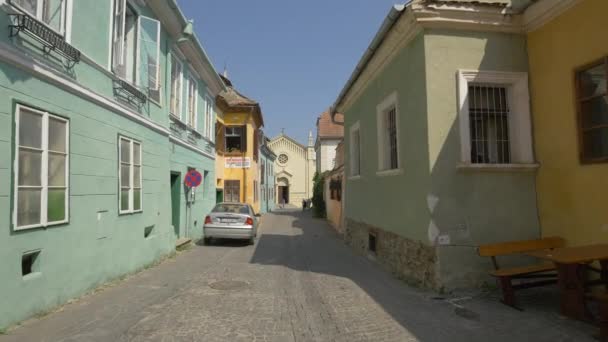 Bastionului Street Con Edifici Una Chiesa — Video Stock