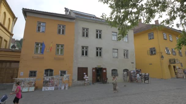 Byggnader Och Souvenirstånd Museum Square — Stockvideo