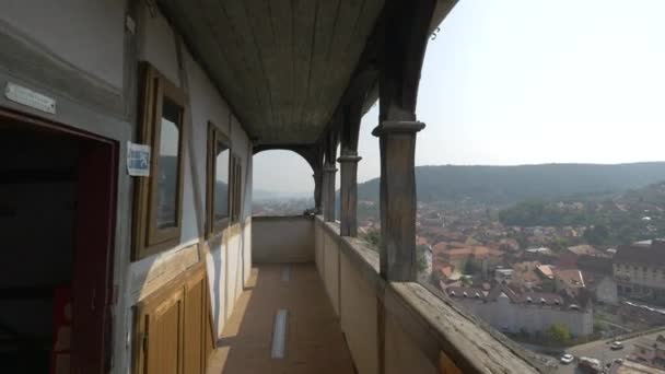 Sighisoara Van Klokkentoren — Stockvideo