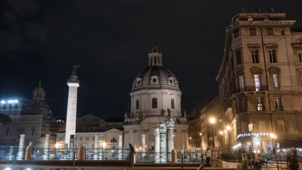 Trajan Oszlopának Időeltolódása Rómában — Stock videók