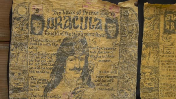 Stare Papiery Legendą Drakuli — Wideo stockowe