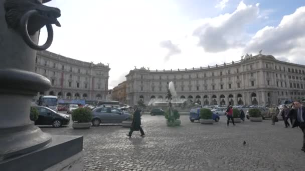 罗马共和国广场 Piazza Della Réica — 图库视频影像