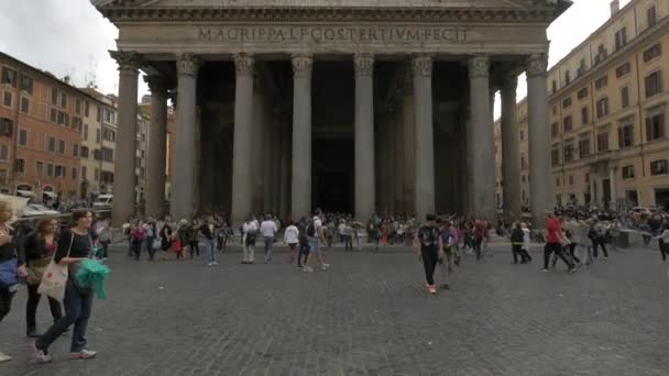 Pantheon Facade Rainy Day Rome — Video