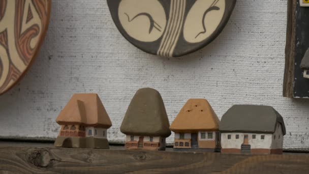 View Small Ceramic Houses — Stock Video