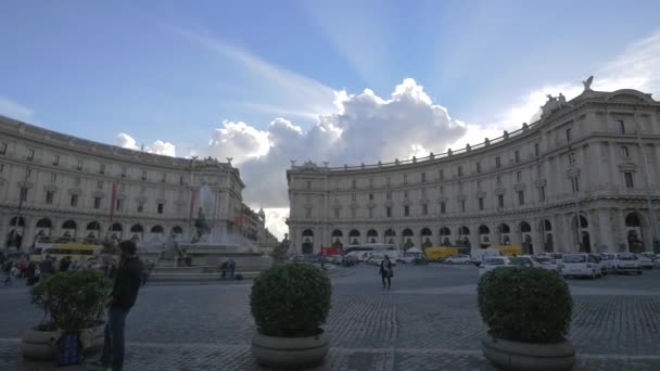 Roma Daki Piazza Della Zubblica — Stok video