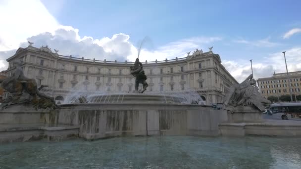 Fontana Delle Naiadi Στη Ρώμη — Αρχείο Βίντεο