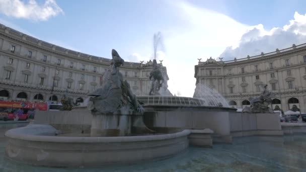 ローマのナイアッド噴水 — ストック動画