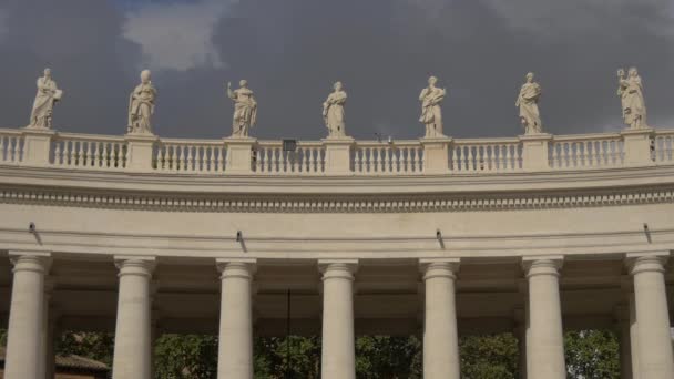 Las Estatuas Colonnades Vaticano — Vídeos de Stock