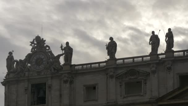 Posągi Bazylice Piotra Watykanie — Wideo stockowe