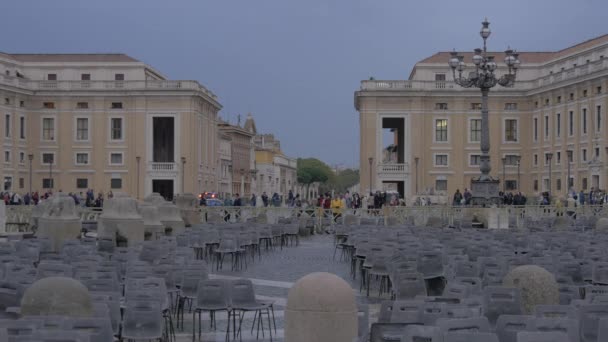 Piazza San Pietro Μια Συννεφιασμένη Βραδιά Στη Ρώμη — Αρχείο Βίντεο