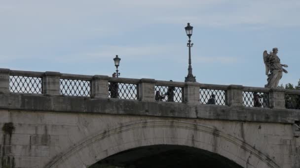 Vista Sul Ponte Con Statua — Video Stock