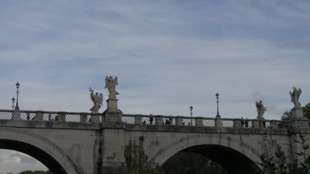 Γέφυρα Του Αγίου Αγγέλου Στη Ρώμη — Αρχείο Βίντεο