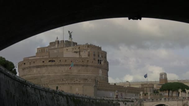 Κάστρο Sant Angelo Στη Ρώμη — Αρχείο Βίντεο