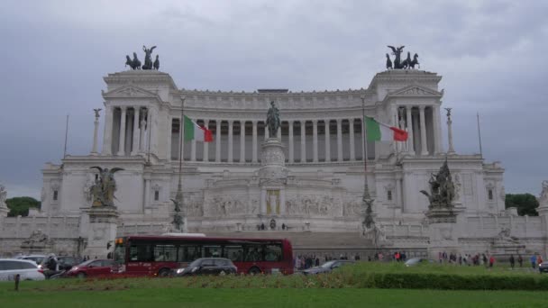 Altare Della Patria Cloudy Day Rome — Vídeos de Stock