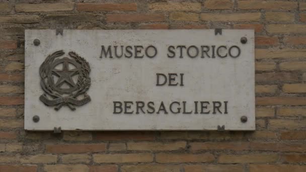 Museo Nazionale Della Targa Bersaglieri — Video Stock