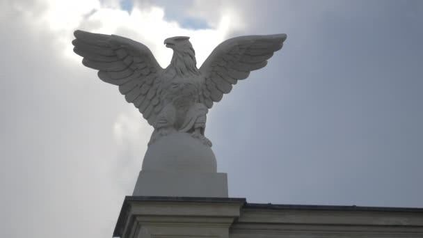 Escultura Águila Día Nublado — Vídeo de stock