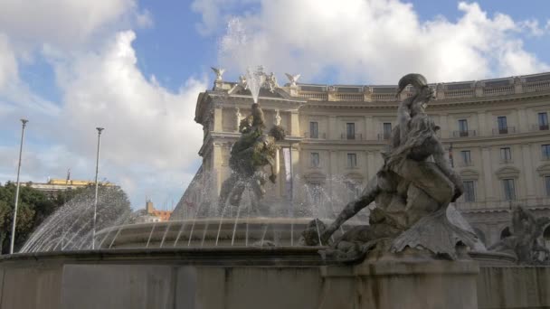 Brunnen Der Naiaden Rom — Stockvideo