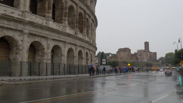 Colosseum Rainy Day Rome — Vídeo de stock