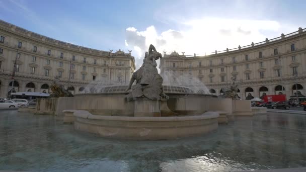 Der Brunnen Der Naiaden Rom — Stockvideo