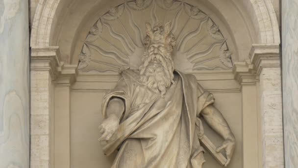 Pomnik Mojżesza Fontana Dell Acqua Felice — Wideo stockowe