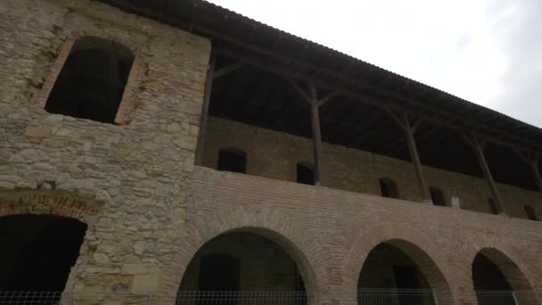 Stará Zeď Uvnitř Pevnosti Fagaras — Stock video