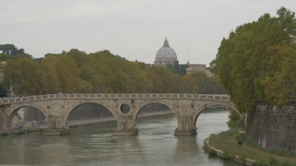 Ponte Sisto Río Tíber Roma — Vídeos de Stock