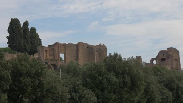 Ερείπια Στο Λόφο Palatine Στη Ρώμη — Αρχείο Βίντεο