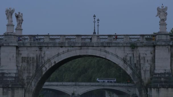 Ponte Sant Angelo Roma — Vídeo de Stock