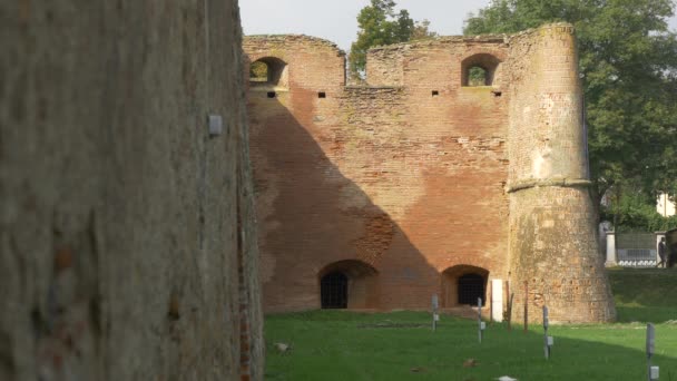 Vista Pared Ladrillo Medieval — Vídeo de stock