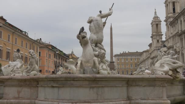 Fountain Neptune Rome — ストック動画