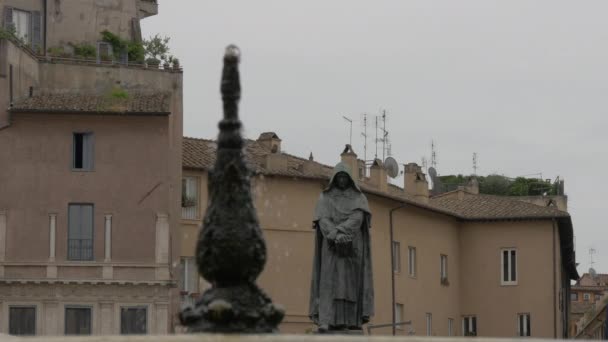 Статуя Джордано Бруно — стоковое видео