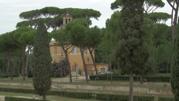 Bâtiment Entre Les Arbres Jour — Video