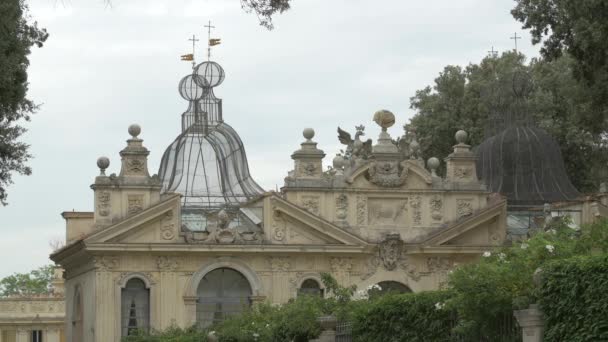 Κτίριο Στους Κρυφούς Κήπους Της Villa Borghese — Αρχείο Βίντεο