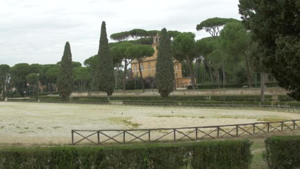 Πλατεία Σιένα Μέσα Στους Κήπους Της Villa Borghese — Αρχείο Βίντεο