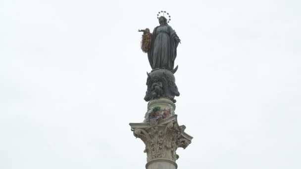 Die Statue Der Jungfrau Maria — Stockvideo