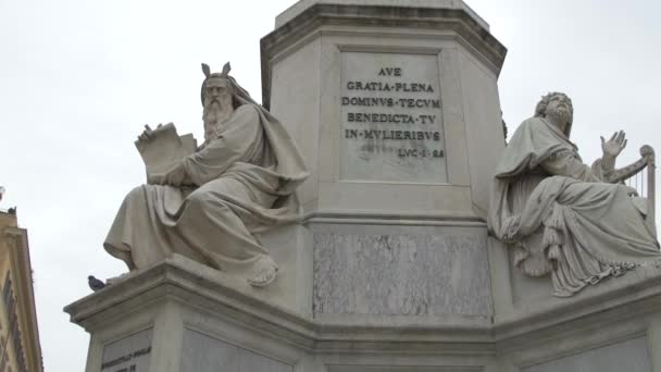 Estatuas Sobre Columna Inmaculada Concepción Roma — Vídeos de Stock