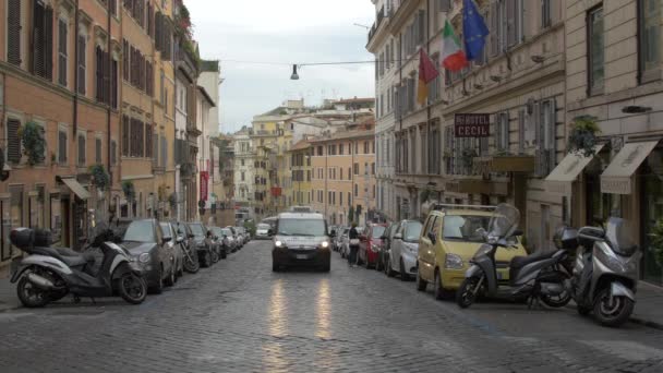 Traffico Stradale Francesco Crispi Roma — Video Stock