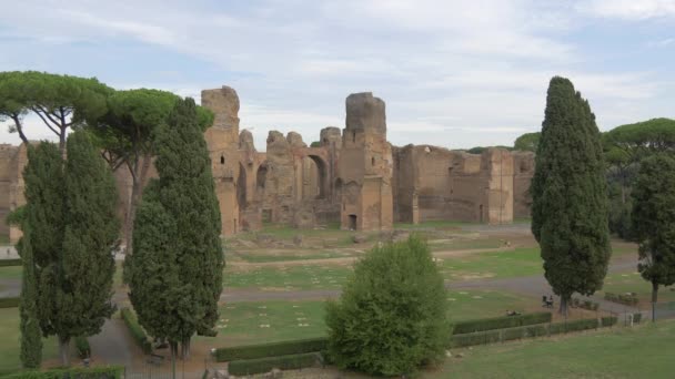 Trosky Terme Caracalla Římě — Stock video
