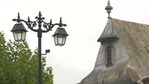 Вид Старовинну Лампу Пост — стокове відео