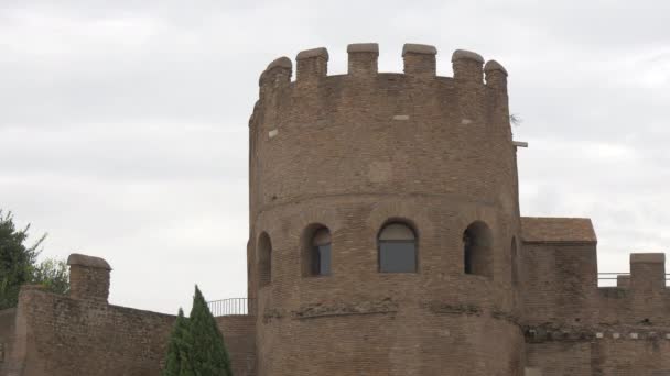 Sebuah Menara Bata Roma Italia — Stok Video