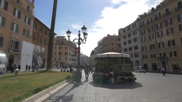 Quiosque Flores Piazza Spagna Roma — Vídeo de Stock