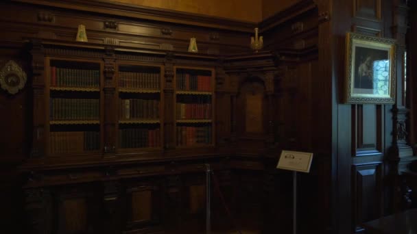 Bibliothek Von Schloss Peles — Stockvideo